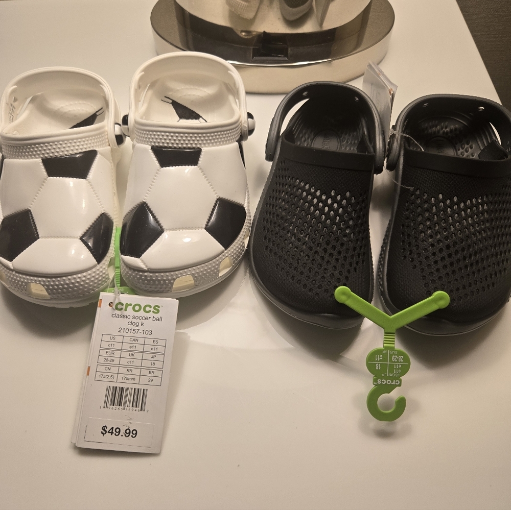 2 Pairs Of Kids C-11 Crocs Clogs NWT
